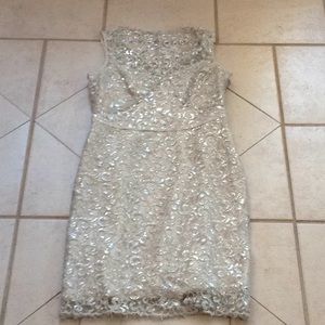 BCBGMAXAZRIA Petites Lace Overlay Dress.    Sz 8P